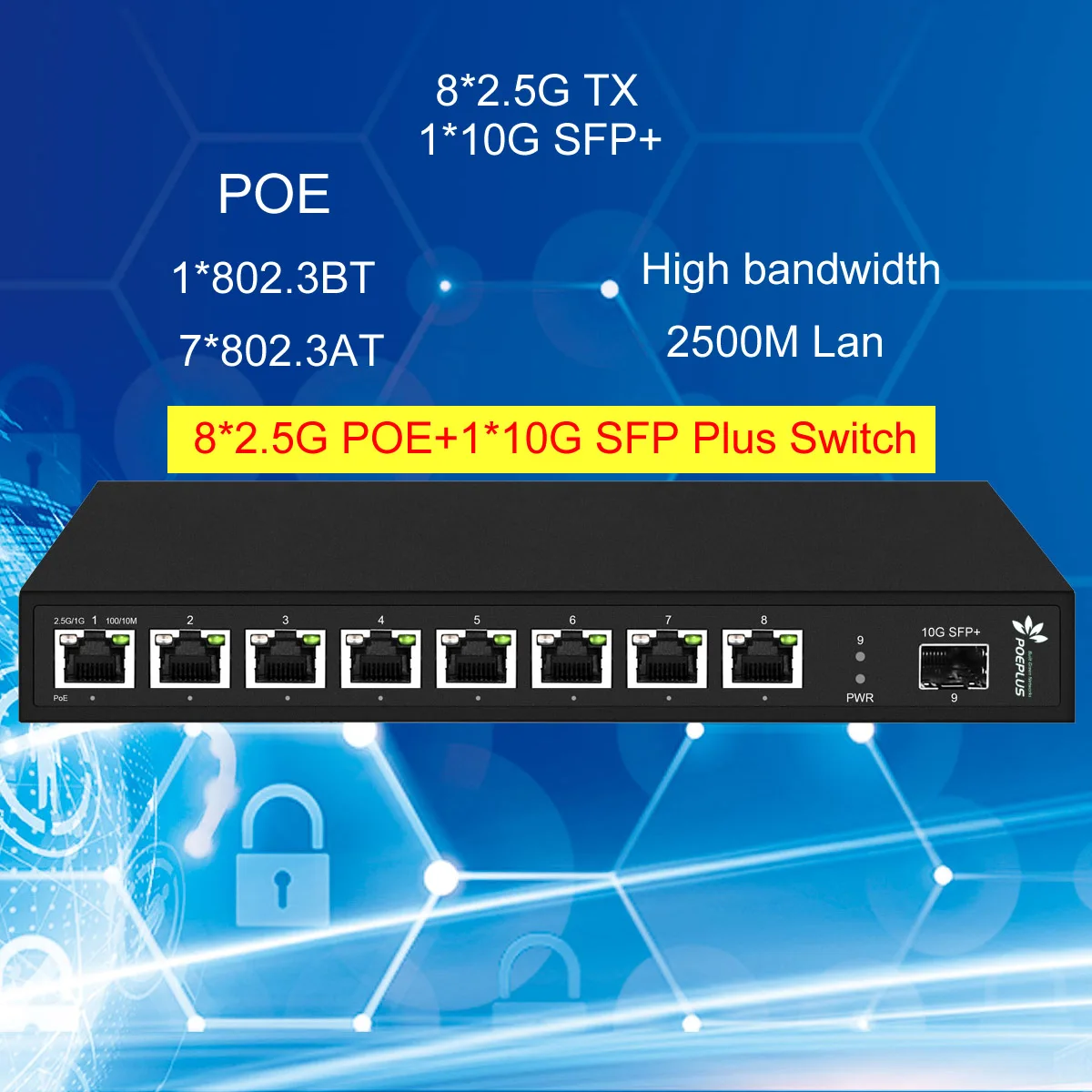 Multi-gigabit 8 Ports 2.5Gbe POE Switch