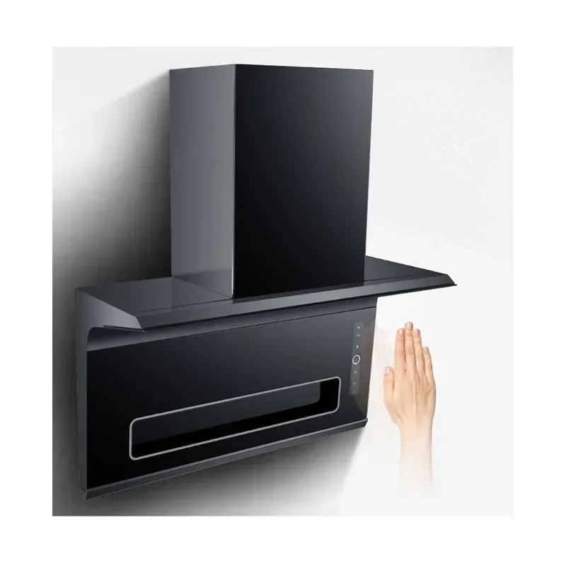 Range hood super suction power smart touch voice European style side suction light and thin