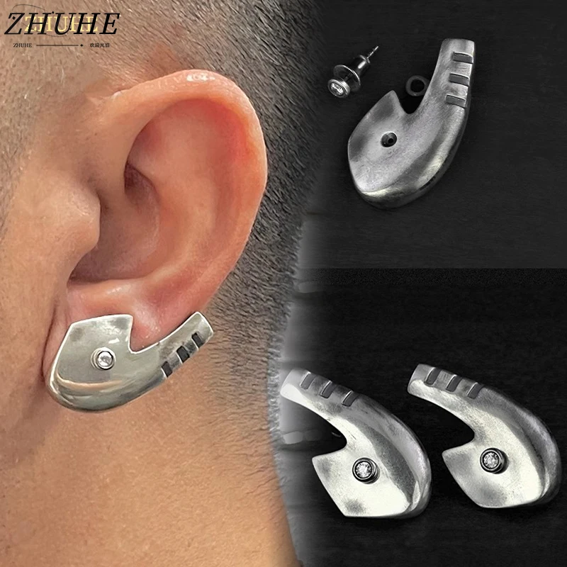 

ZHUHE Hook-shaped Stud Earrings in Cyberpunk Style Are Perfect Jewelry Accessories For Men And Women As Party Gifts