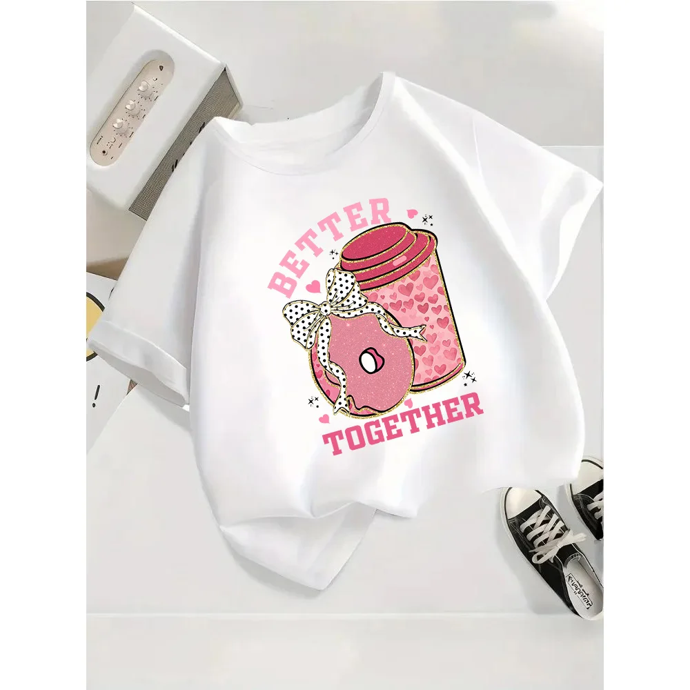 Summer Popular Round Neck Children's T-shirt Loose Comfortable Fashionable Casual Simple Versatile Cute Printed Top