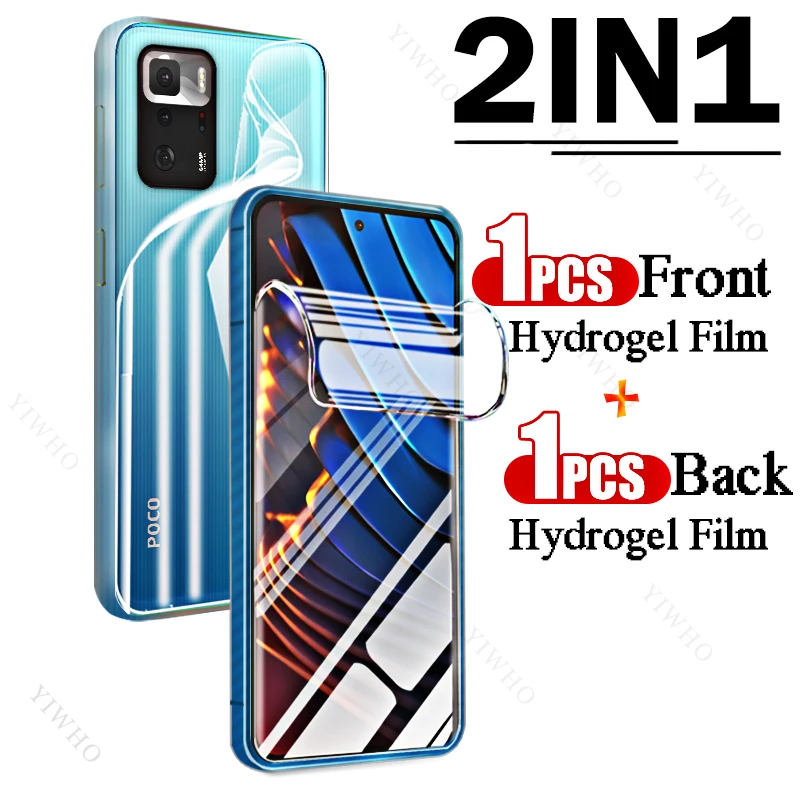 9in1 Full Covers Front Back Hydrogel Film for Xiaomi Poco X3 GT Fingerprint Screen Protectors for Xiaomi X 3 G T Camera Lens HD