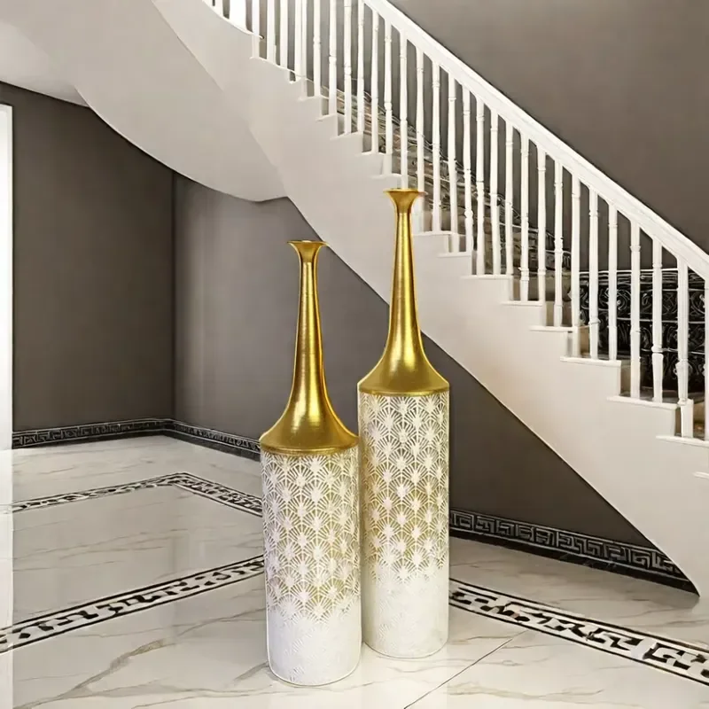 Metal Floor Vase Large Tall Decorative Iron Vase Farmhouse Gold Home Decor Flower Vase Living Room Wedding Wholesale