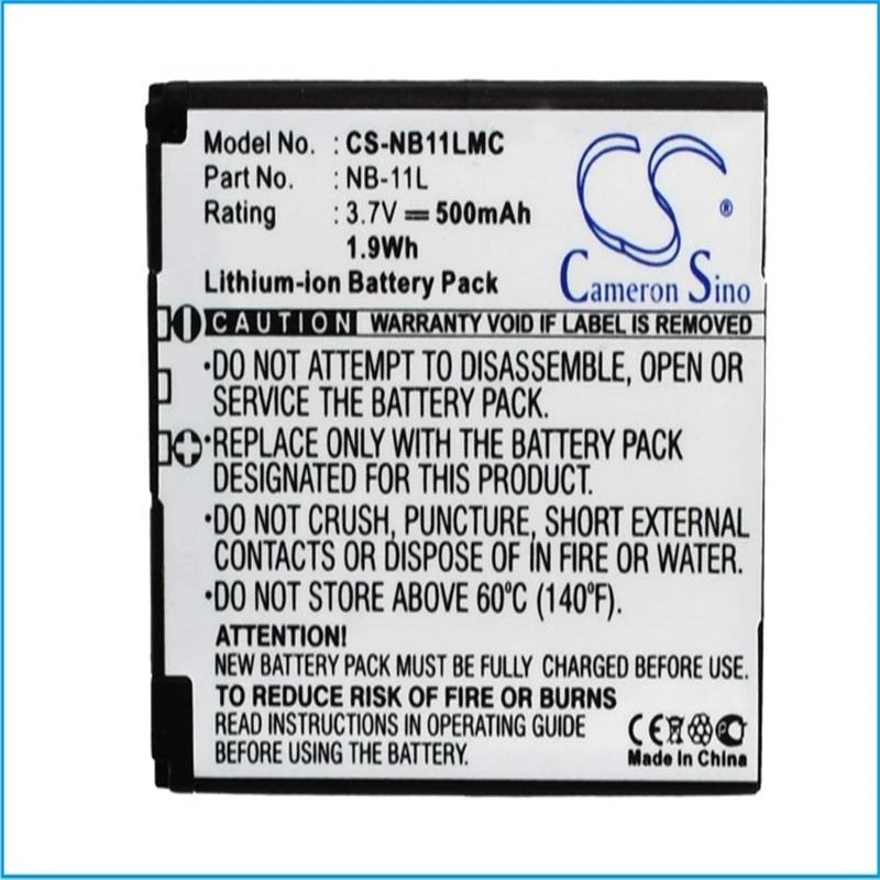 

Li-ion Camera Battery for Canon,3.7V,500mAhIXUS 125HS,PowerShot A2300,IXY 420F,ELPH 110 HS,NB-11L,NB-11LH,ELPH 340 HS,IXY 220F