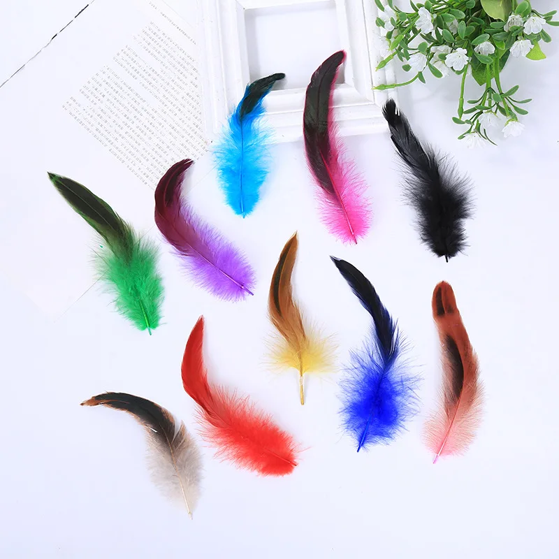 10-15 CM Purple Swimming Color Chicken Feather DIY Jewelry Accessories Feather Craft Decoration Clothing Accessories Ornaments