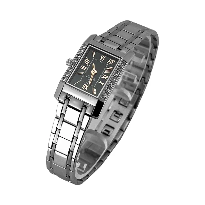 Couple Watch Simple Fashion Trend Men and Women Waterproof Steel Square Display Calendar with Gift Box Elegant Design for Gife
