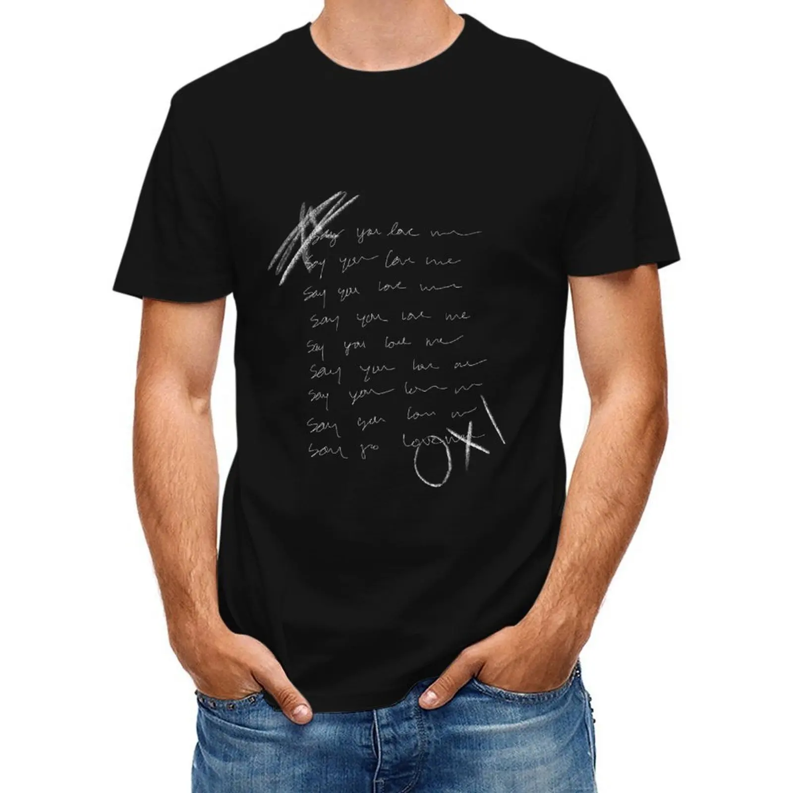 

say u luv me T-Shirt plain blue lock tees mens t shirts casual stylish