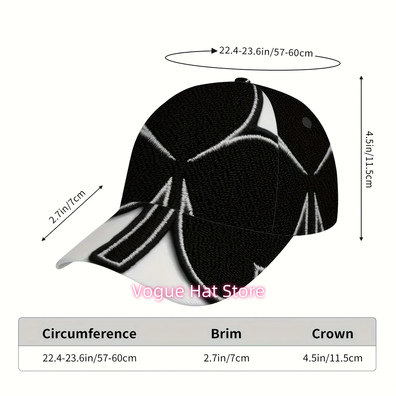 1pc, Funky Style Midnight Clover Print Polyester Cap | Adjustable Lightweight Duckbill Hat for Daily Wear, Travel, Halloween, Ch