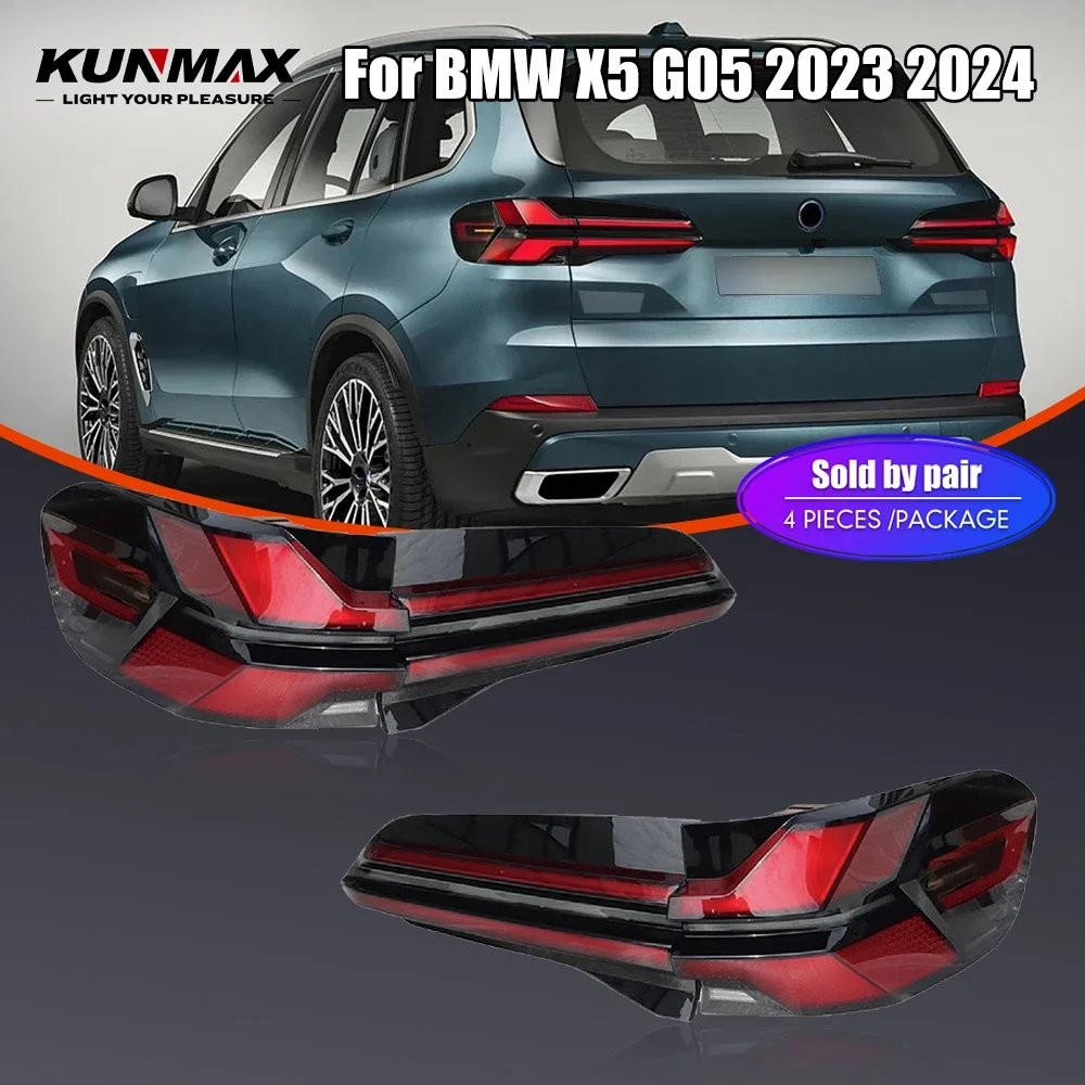Pair Of LED Tail Lights For BMW X5 G05 2023-2024 DRL Reverse Brake Turning Signal Plug And Play Car Rear Tail Light Assembly