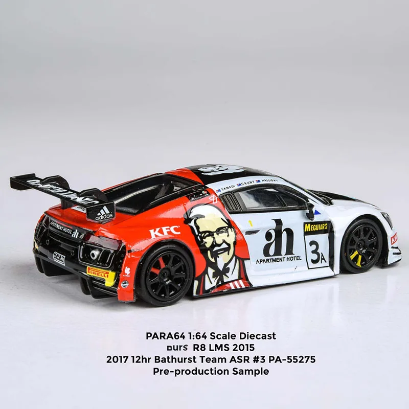 جديد 1/64 مقياس R8 LMS 2015 سباق السيارات 3 بوصة دييكاست سبيكة لعبة سيارات 7 سنتيمتر لجمع هدية