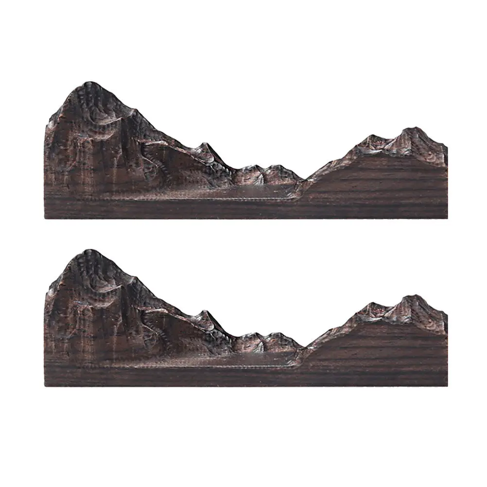 2Pcs Crystal Epoxy Mountain Landscape DIY Handmade Lovers Gifts Ebony Three-Dimensional Decoration Resin Ornament