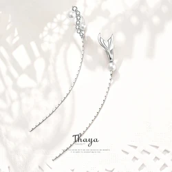 Thaya S925 Sterling Silver Mermaid Clip Earring For Women Trending Fashion Pearl Clip On Earrings Engagement Luxury Fine Jewelry