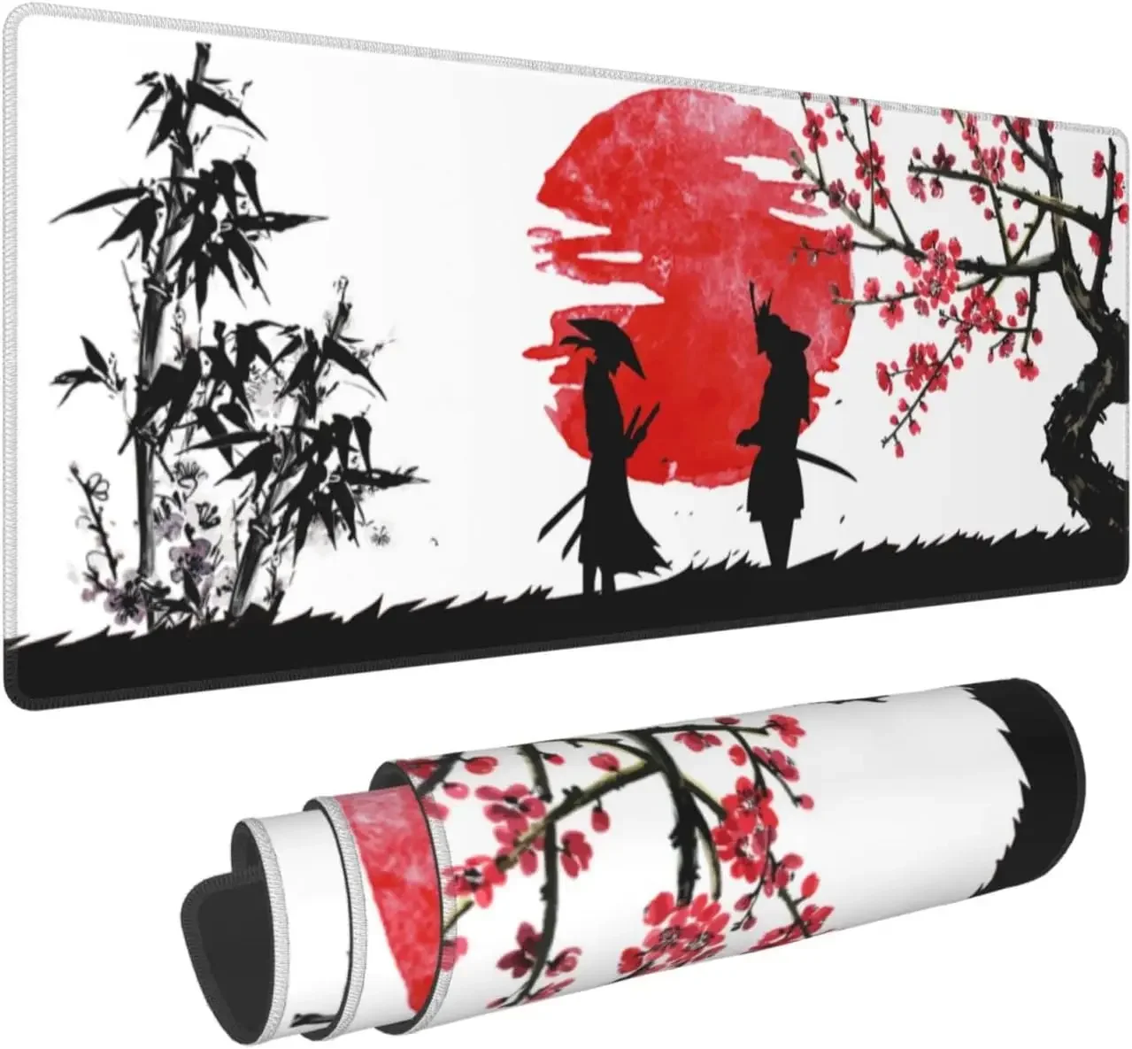 Imagem -01 - Japonês Anime Samurai Mouse Pad Borracha Antiderrapante Bordas Costuradas Tapete de Rato Impermeável para o Escritório 31.5 x 11.8 japones anime samurai mouse pad borracha antiderrapante bordas costuradas tapete de rato impermeavel para o escritorio 315 x 118 01