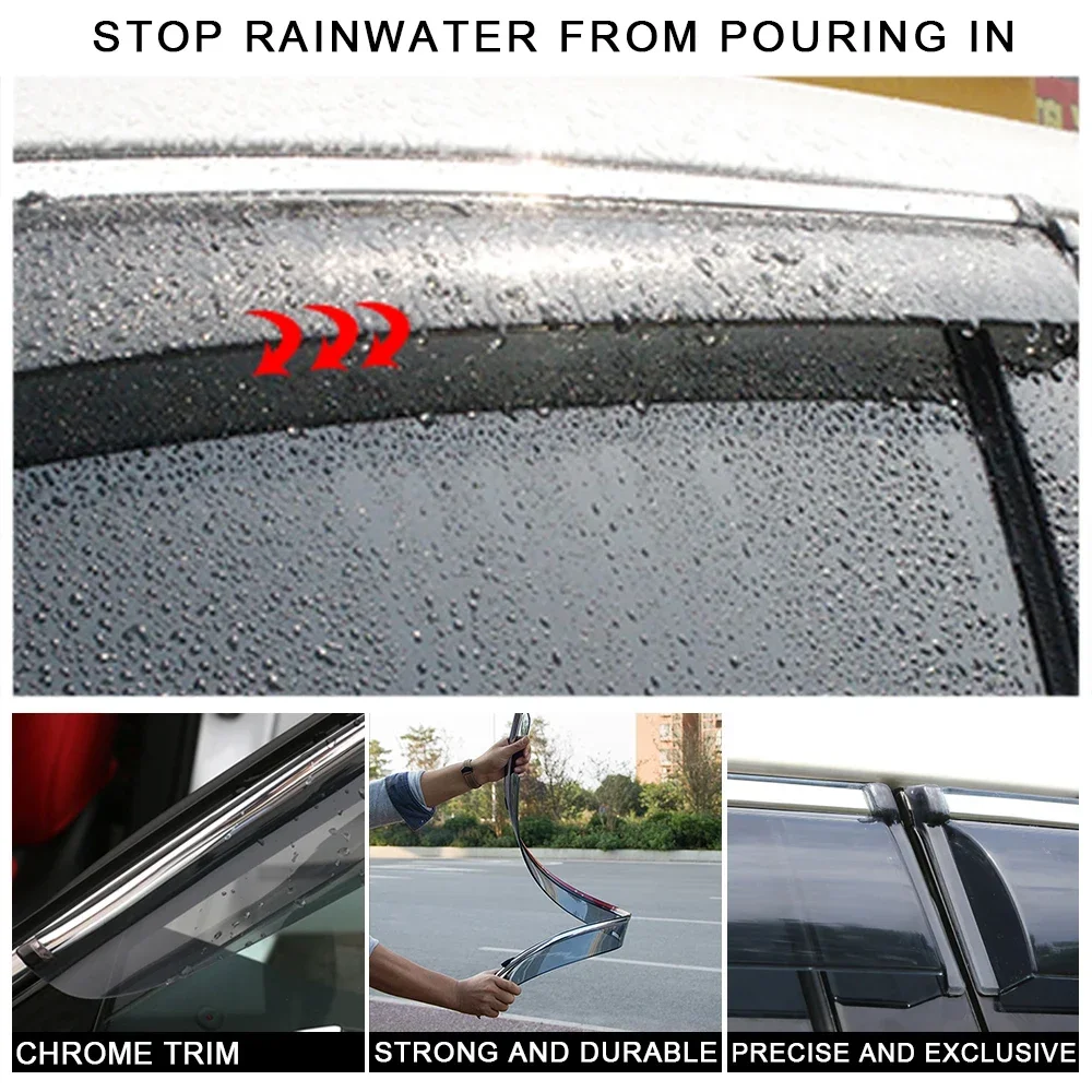 Chrome Strips Rain Guards for HONDA ODYSSEY 4th Generation RB 2008-2013 Window Visor Wind Deflectors Door Visor Vent Shades - Image 3