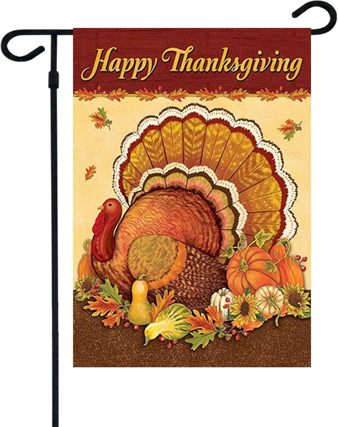 Akeydeco Thanksgiving Garden Flag,Happy Thanksgiving Flags 12 x 18 Inch Thanksgiving House Flag Double-Sided 2 Layer Thanksgivin