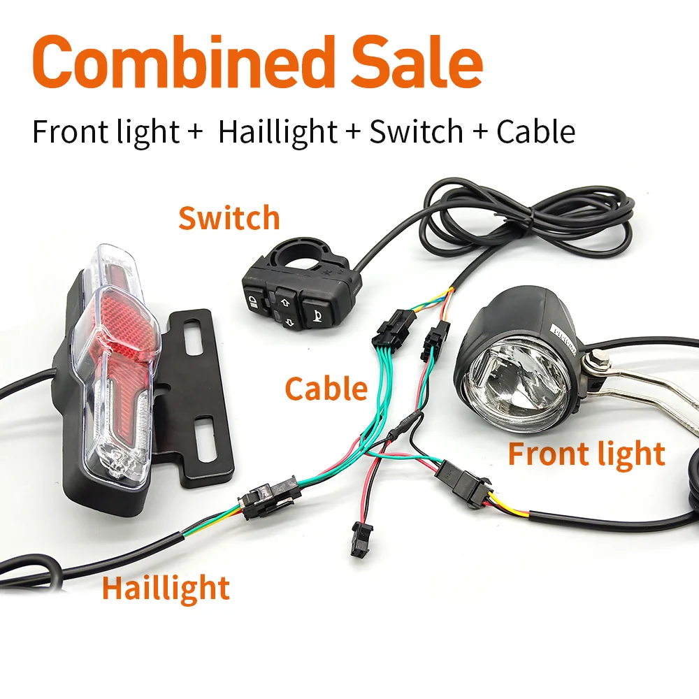 6V-60V QD139 E-Bike Horn Light Electric Scooter LED Headlight 2W Waterproof Lamp For Electric Bicycle Scooters Accessories