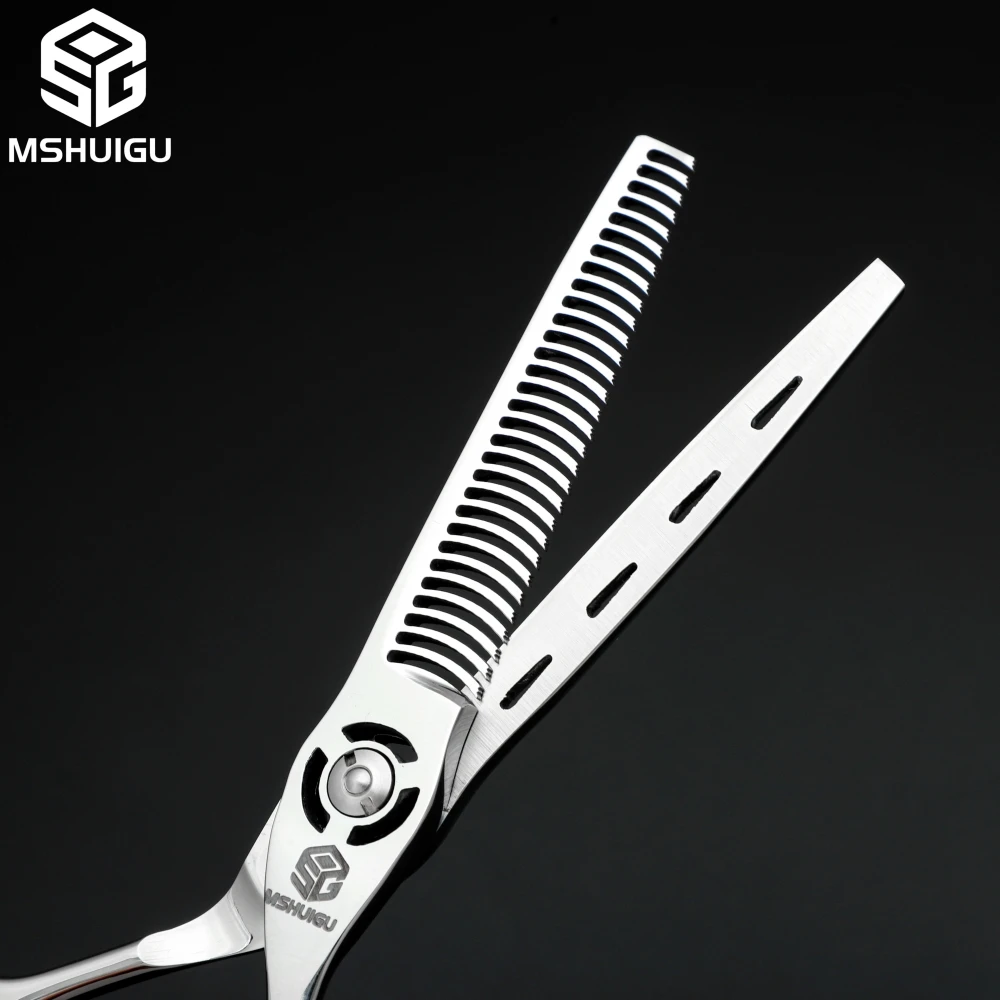 Professionelles Haarschere-Set aus 440C Edelstahl, 6, 6,5, 7 Zoll Schneidescheren, 6/6,5 Zoll 25-30% Effilierschere für Friseursalon – Detail 23