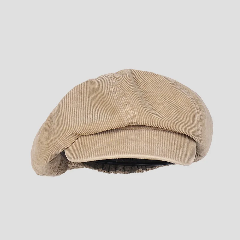 Men and Women Retro Beret Do Old Washed Corduroy Octagon Cap Casual Personality Duck Tongue Cap Newsboy Cap Painter Cap