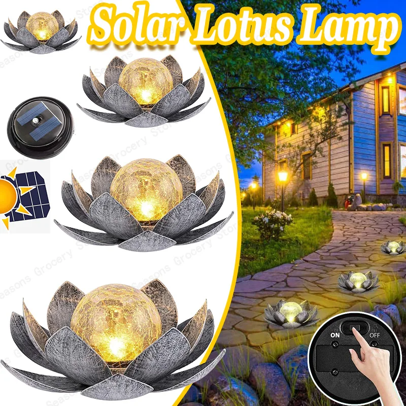 

1/2Pcs Solar Garden Lights Outdoor Waterproof LED Lotus Solar Lamp Sunlight Yard Patio Lawn Path Driveway Decor Landscape Lights