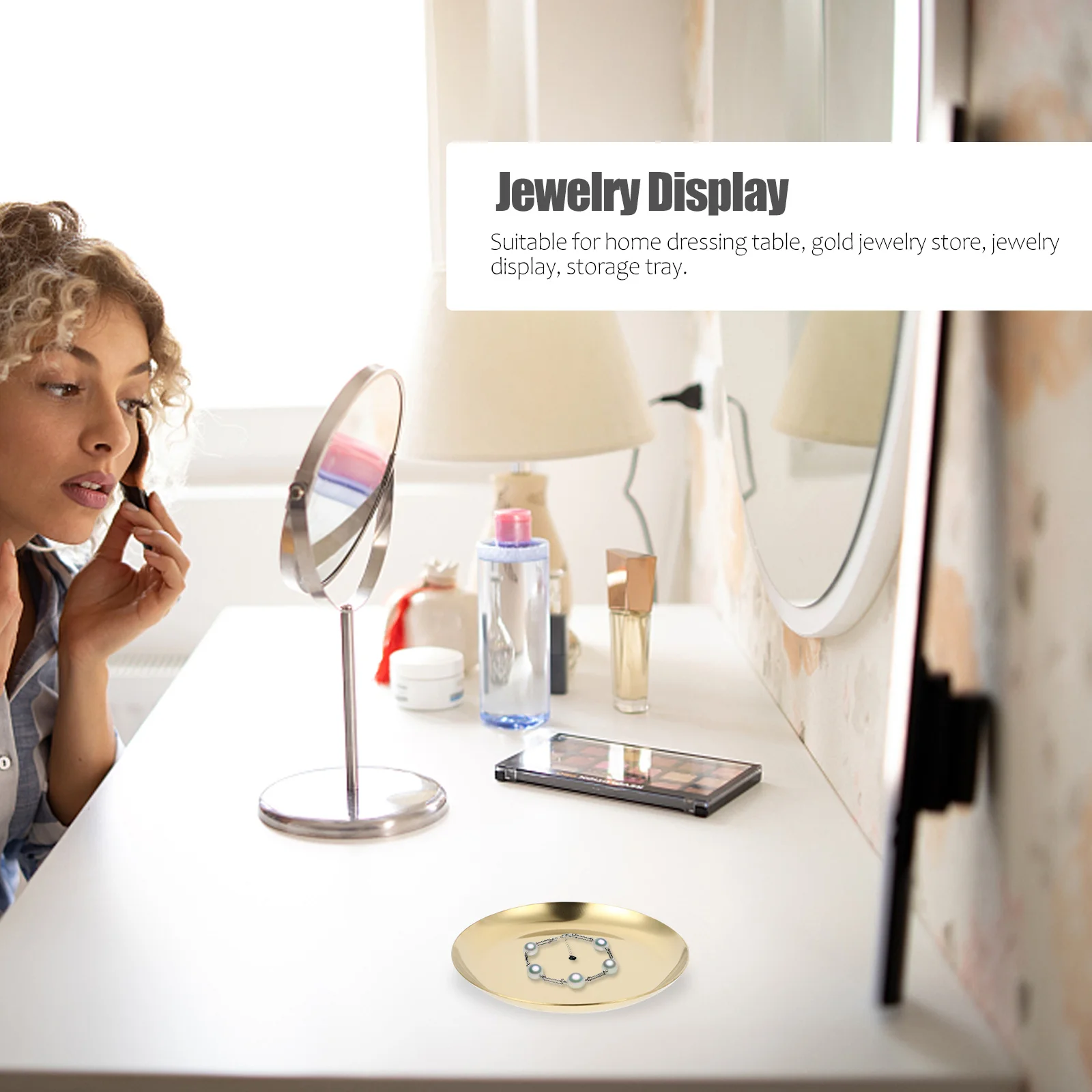 

2pcs Stainless Steel Soap Holder Rustproof Jewelry Storage Plate Golden Multipurpose Organizer For Home Decor Nordic Style Tray