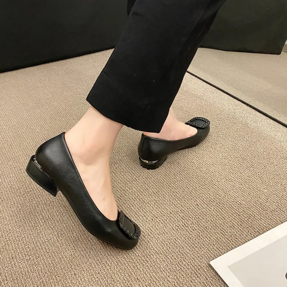 Weiche Lederschuhe mit weicher Sohle aus Kuhsehnen, Frühling/Herbst, Damenlederschuhe, festliche Damenschuhe für Sommer, Hochzeit, Bankett, Muttertag – Detail 3