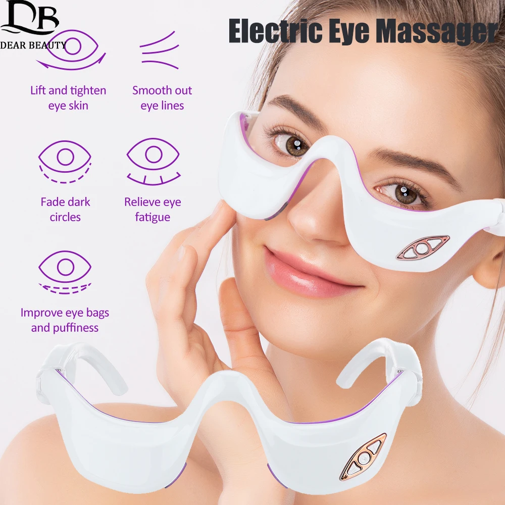 EMS Eye Massager For Wrinkles Removal Vibration Heating Infrared Therapy Fades Dark Circles Reduce Fine Lines Eye Beauty Device