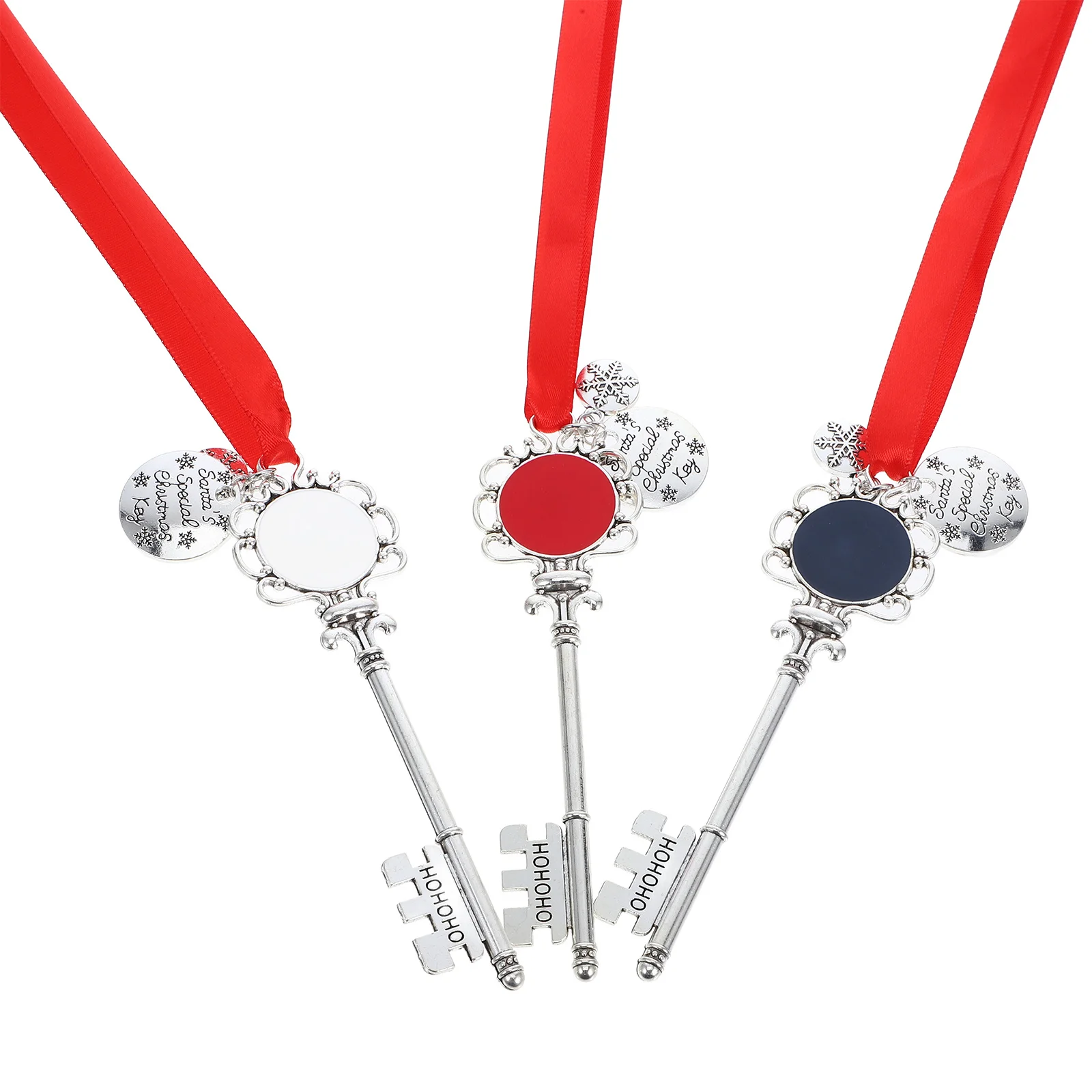 

3Pcs Alloy Keychains Christmas Style Key Ring Hanging Accessory for Car Keys Bag Wallet Door Decor Xmas Ornament
