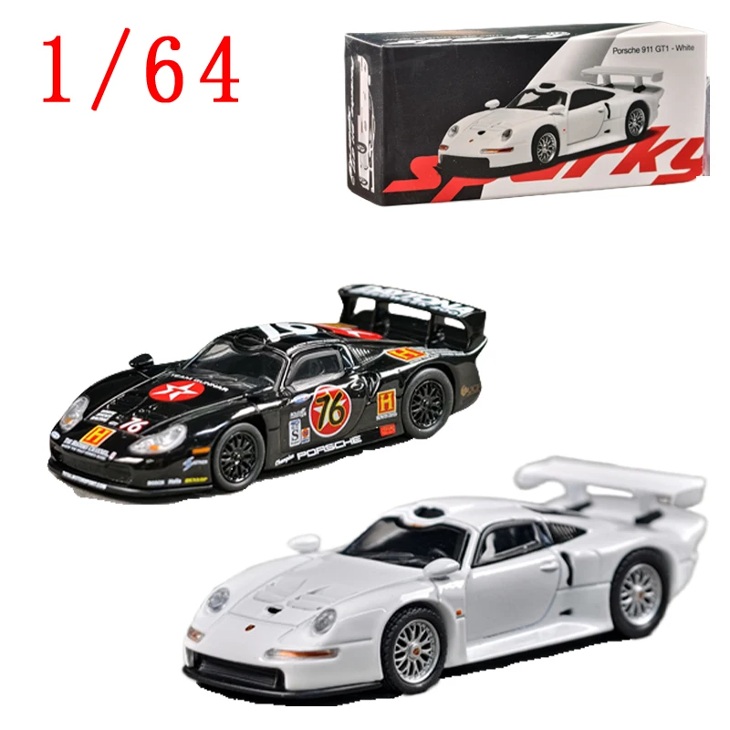 Spark Diecast 1/64 Scale Porsche Alloy Car Model Porsche 911 GT1 EVO Play Vehicles Toys for Boys Original Box