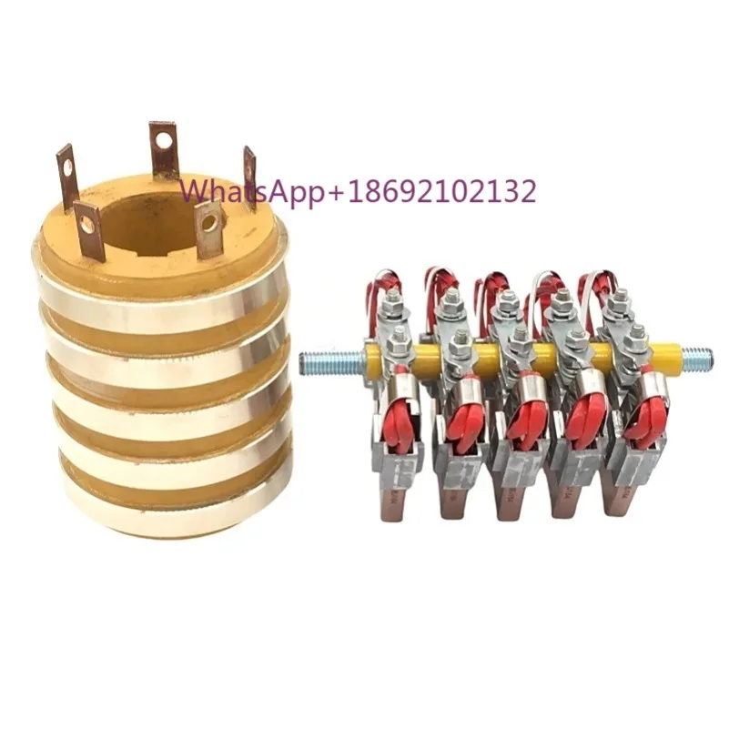 5-Way Thickened Collector Ring Conductive Slip Ring Assembly,Inner Diameter 40mm, 50mm, 55mm,Outer Diameter 110mm, Height 135m