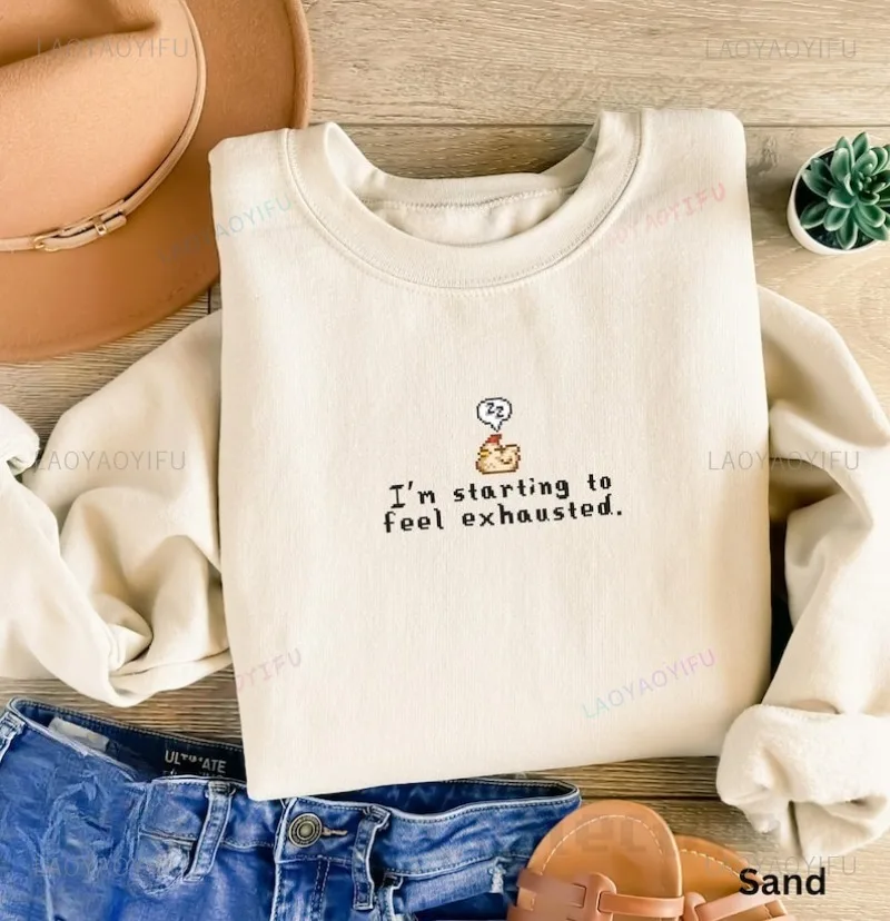 Divertida ropa de mujer Stardew sudadera Stardew Valley Sleepy Chicken suéter muy Simple estilo jersey de cuello redondo Sudadera con capucha