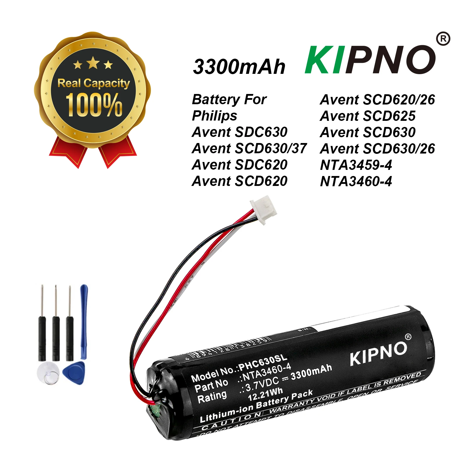 

Аккумулятор KIPNO 3300 мАч для Philips NTA3459-4 NTA3460-4 Avent SDC630 SCD630/37 SDC620 SCD620 SCD620/26 SCD625 SCD630 SCD630/26