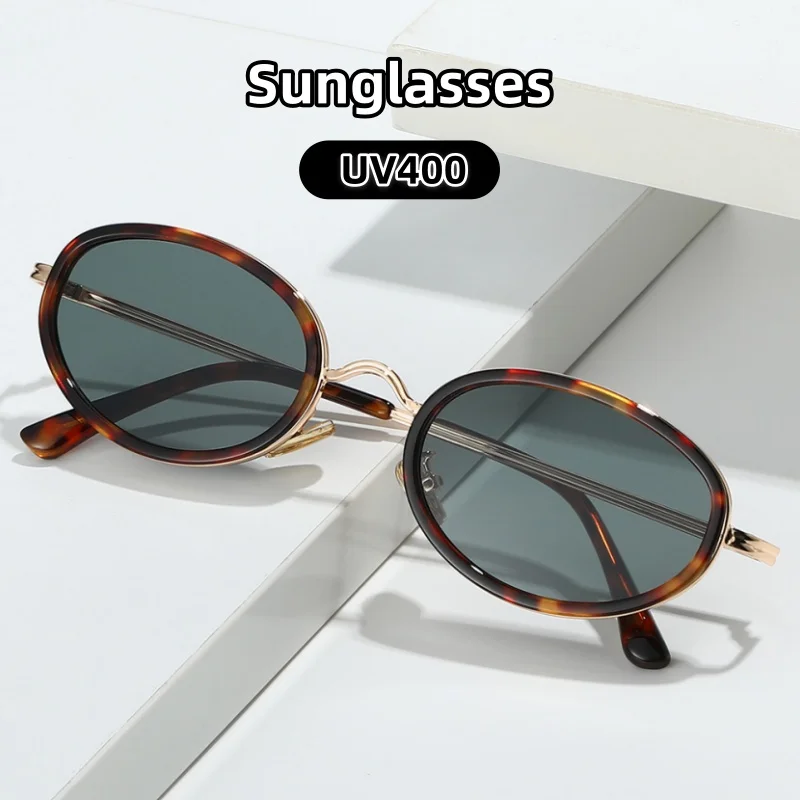 

Elliptical Metal Luxury Sunglasses Designers Women Trend Personality Small Frame Lunette Street Photography Party Gatherings