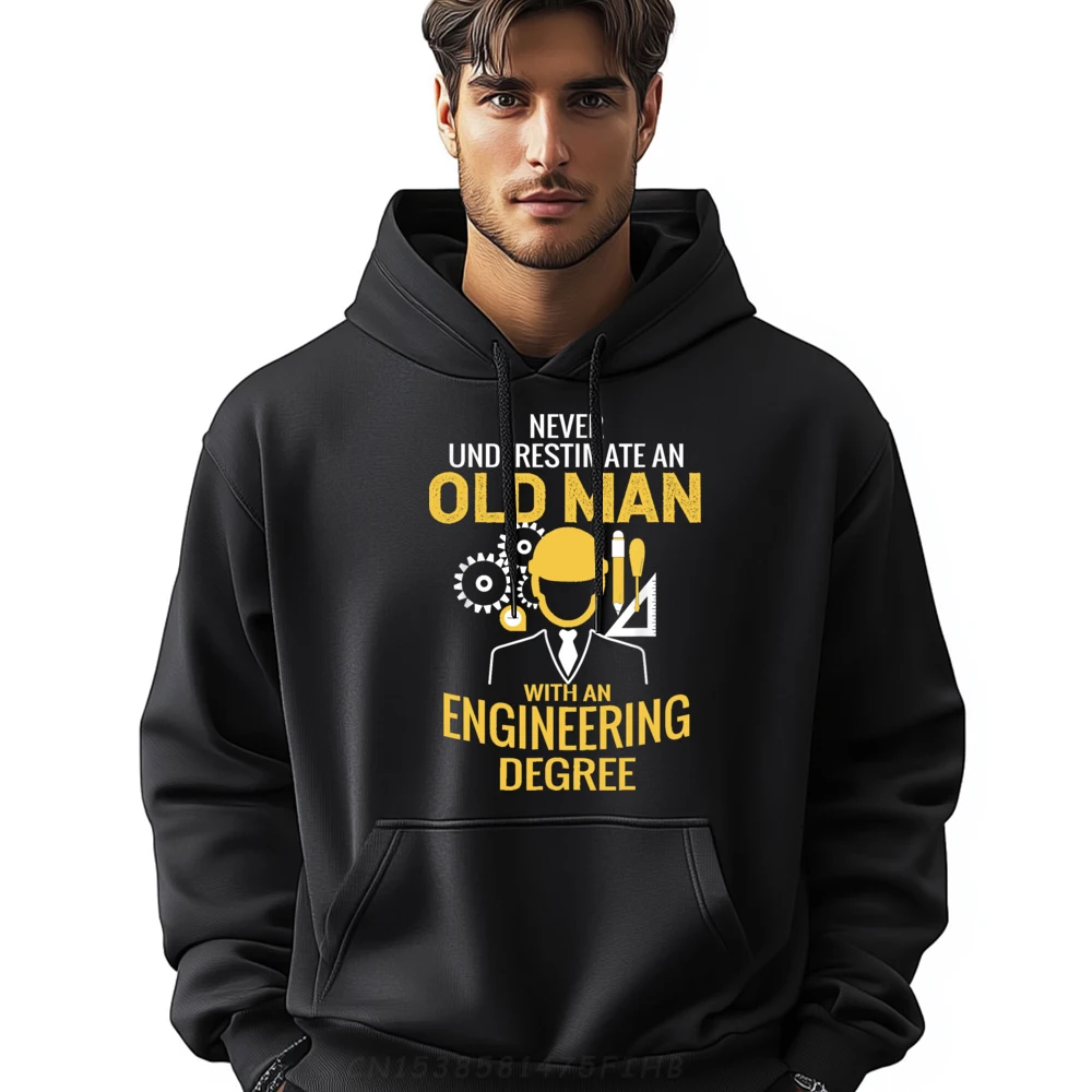 

Retro Men's Sweatshirt Crew Neck Printed Long Sleeve Never Underestimate An Old Man Hoodies Slogan Hoodies