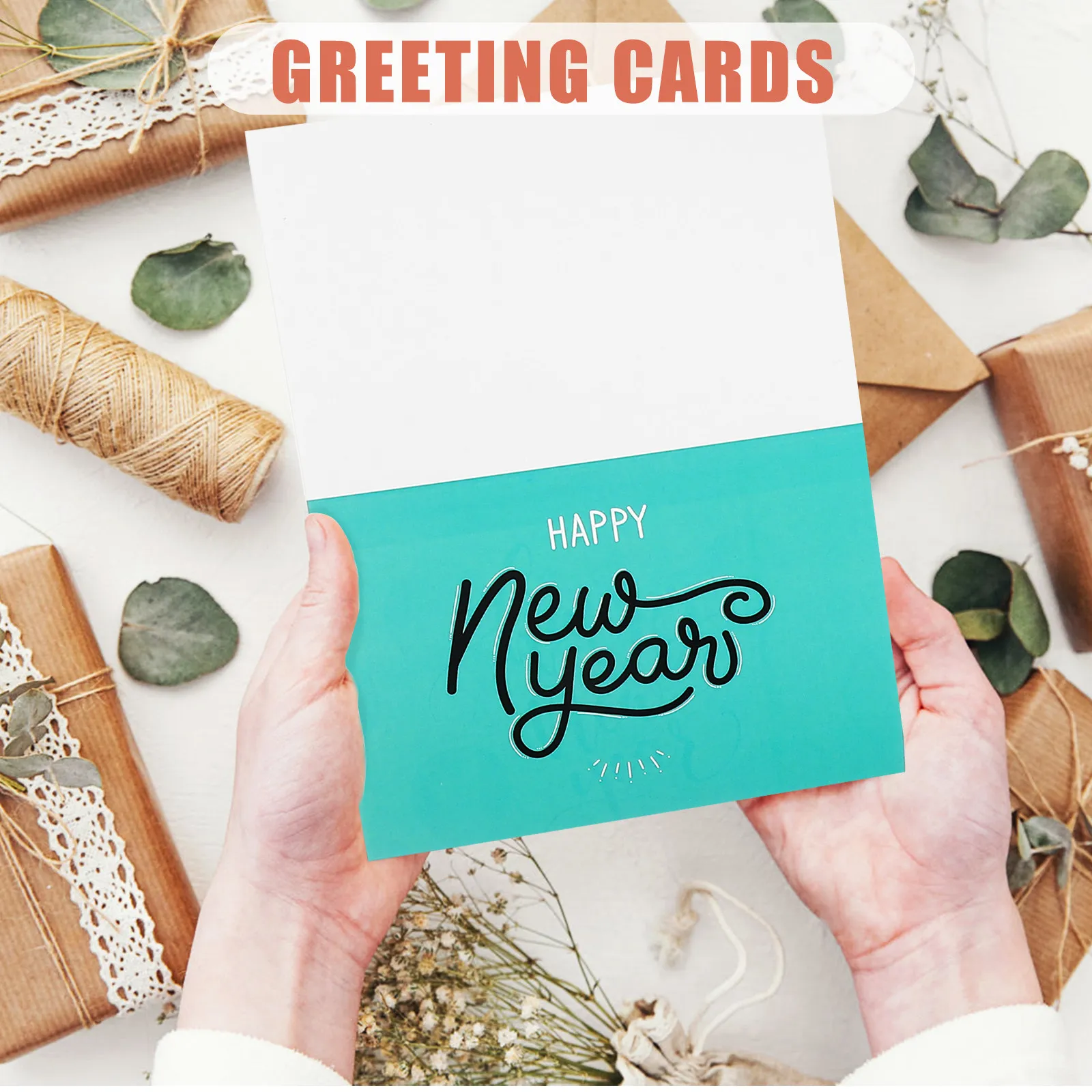 

1Set New Year Theme Greeting Cards Exquisite Craftsmanship Happy New Year Cards Envelopes for Relatives Classmates Warm Wishes