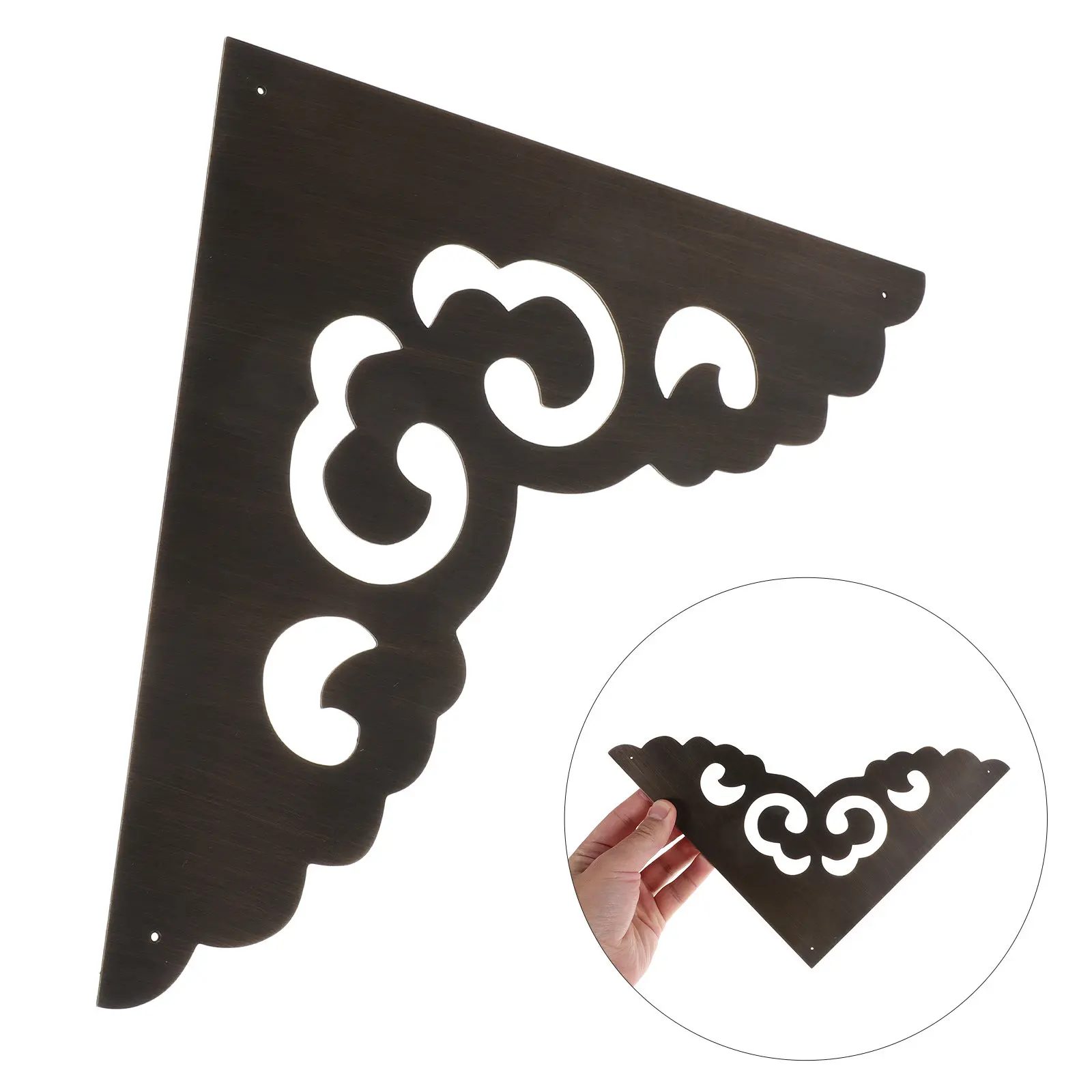 

Copper Corner Guard 20X20Cm Brown Vintage Cabinet Corner Protectors For Furniture Flat Edge Protection Decorative Hardware