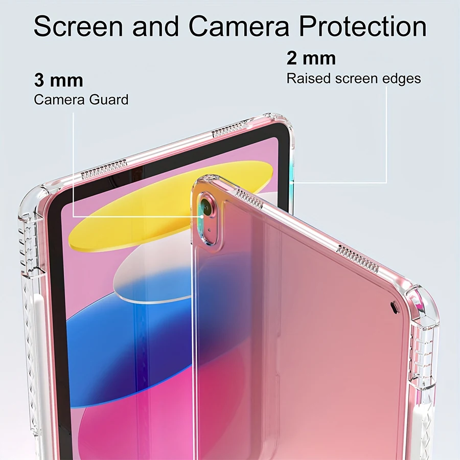 Clear iPad Case with Pencil Holder, Slim Lightweight Shockproof Tablet Cover with Transparent Back and Flexible TPU Frame, Compatible with iPad Pro/Mini/Air/5th/6th/7th/8th/9th/10th/A16/A17/M2/M3/M4 Gen/(8.3/9.7/10.2/10.5/10.9/11/12.9/13inch) - view 4