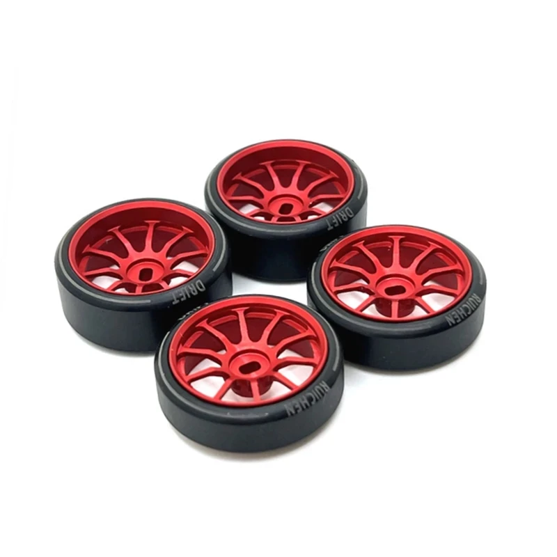 Metal Wheel Hub&Draft Logo Tire for HGD1 MINI-Q MINI-D MINI-Z DRZ 1/28 Wltoys 284131 K969 K979 K989 P929 RC Car Upgrade Wheels