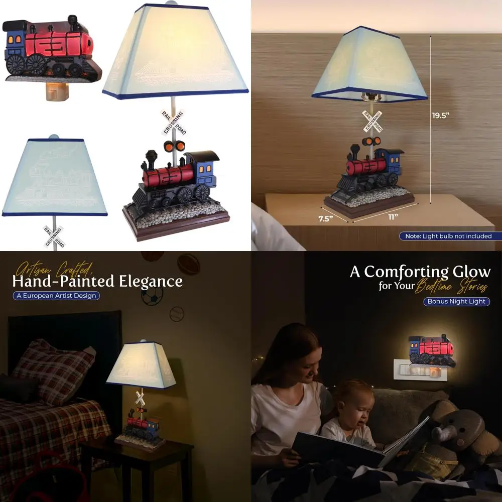 

Настольная лампа с ручной росписью и подходящим ночником - красиво детальный декор детской комнаты