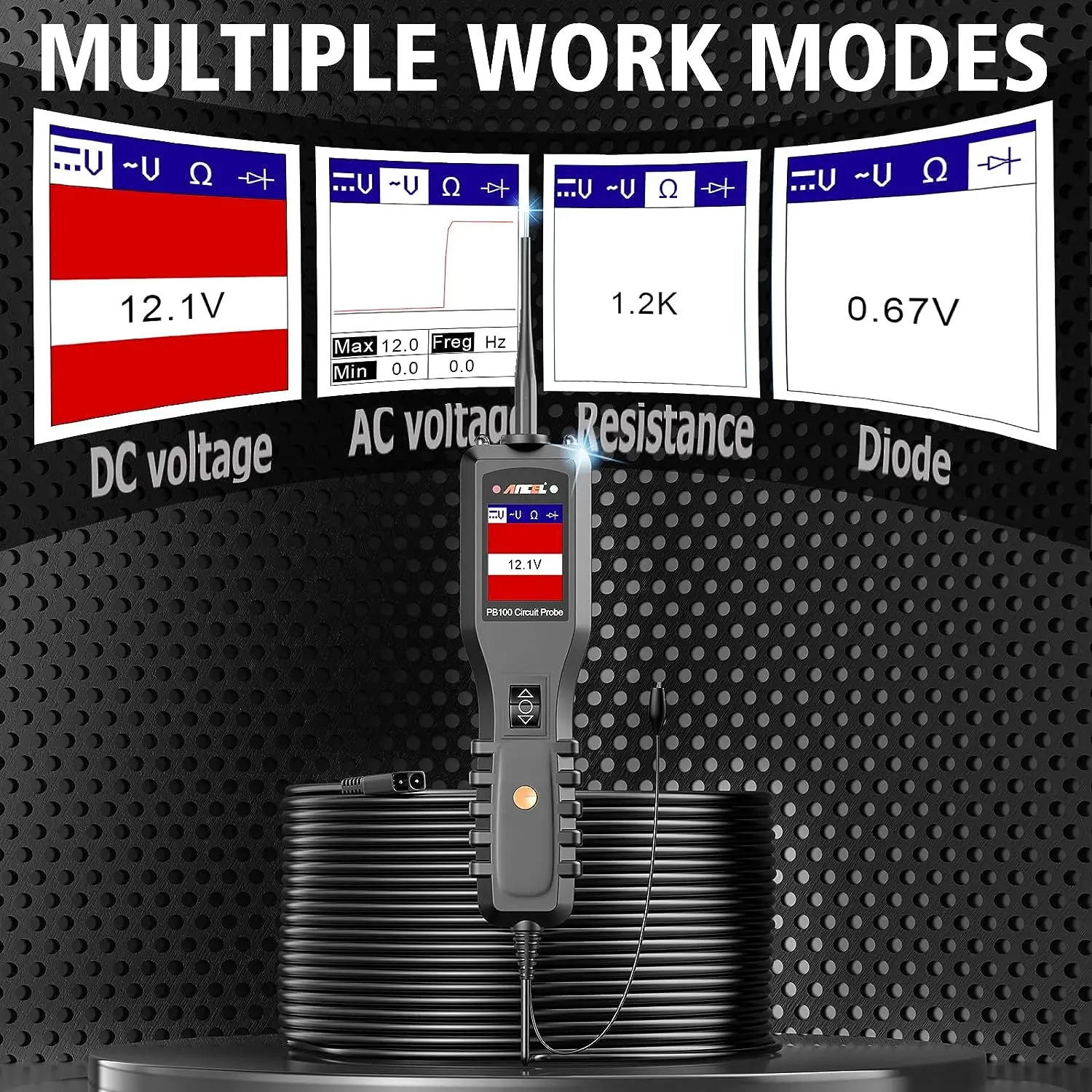 Ancel PB100 자동차 회로 테스터, 전원 회로 프로브 키트, 전기 시스템, 24V, 12V 전원 스캐너