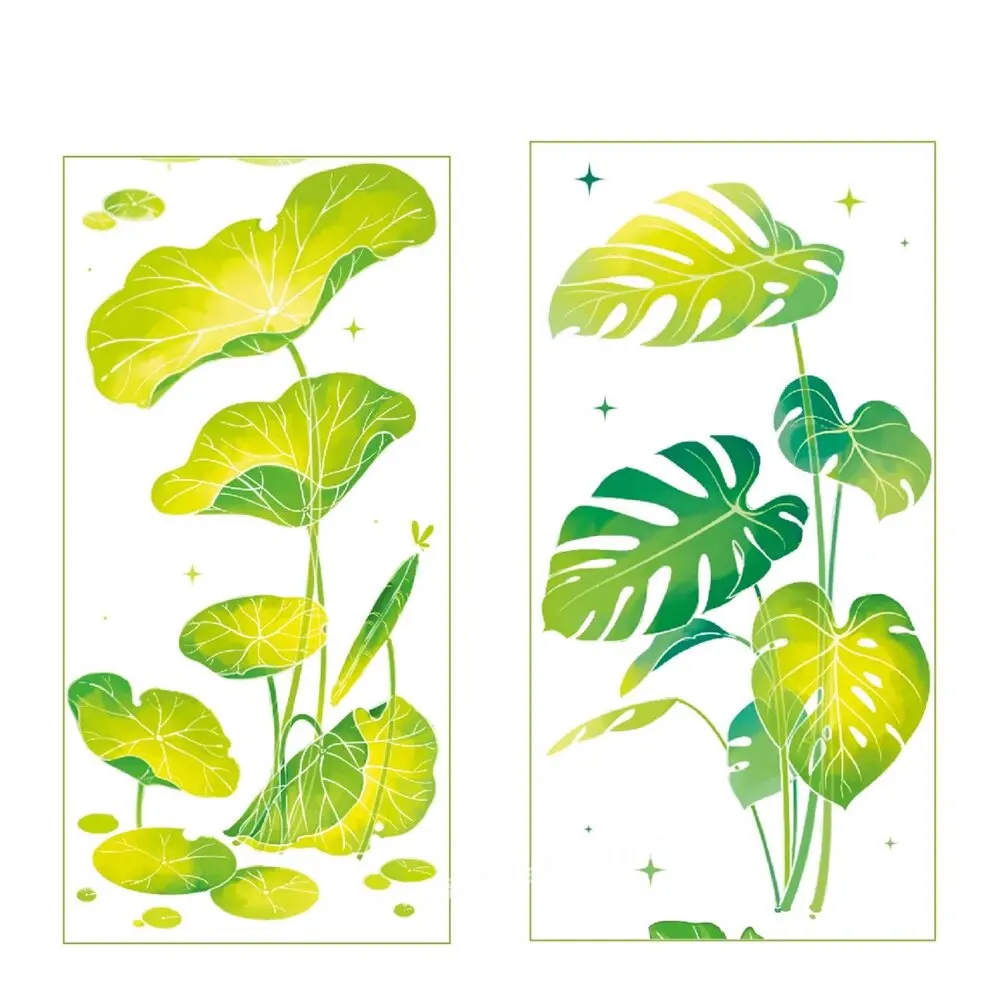 

pet washi tape B157 green lotus leaf scrapbook decoration sticker collage
