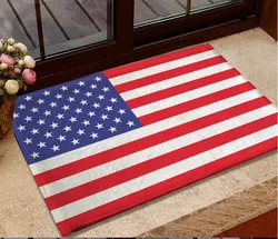 Ational Flag USA/UK Pattern Entrance Doormat Home Hallway Floor Mat Bathroom Anti-Slip Rug Flannel Kitchen Living Room Floor Mat