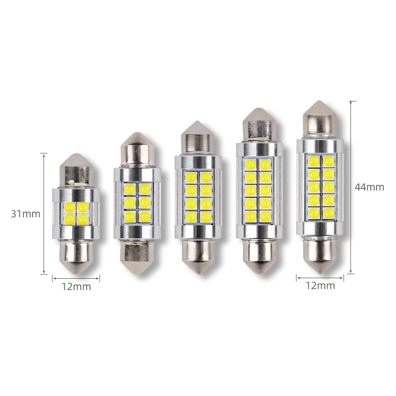 C5W أضواء Led الضوء الأبيض 6000K الضوء الخلفي القراءة ضوء 12 فولت 3 واط 31 مللي متر 36 مللي متر 39 مللي متر 42 مللي متر 44 مللي متر أضواء داخلية