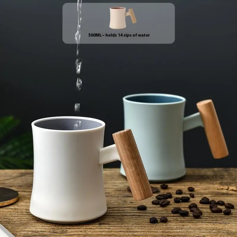 1Pc Gelas Kumur Gagang Kayu Advanced Sense, Gelas untuk Menyikat dan Mencuci Gigi, Gelas Sikat Gigi Pasangan Sederhana dan Kreatif untuk Asrama/Rumah Tangga