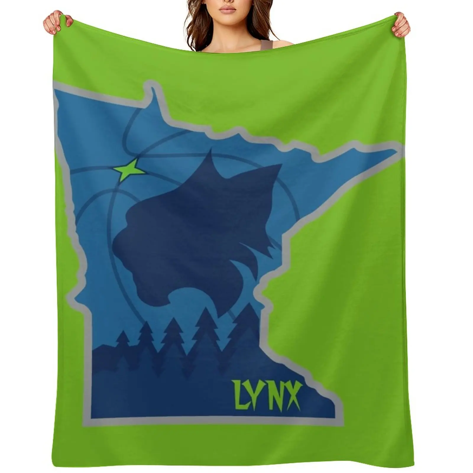 

MN Lynx Outline Throw Blanket halloween Soft Plaid Bed covers Blankets