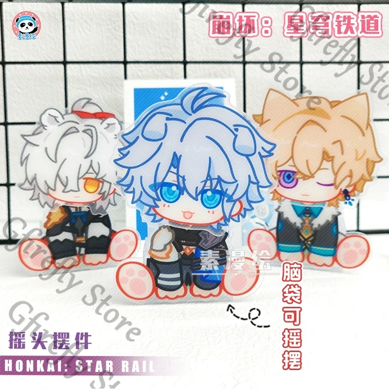 

Anime Cosplay Honkai: Star Rail Phainon Jing Yuan Aventurine Kakavasha Shake The Head Acrylic Standing Sign Desktop Ornament