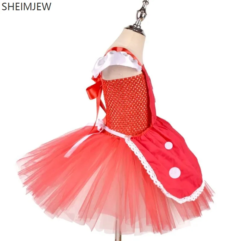 Meninas cogumelo saia halloween cogumelo carnaval festa traje bonito crianças festa de aniversário cosplay vestido vermelho conjunto lolita ballet