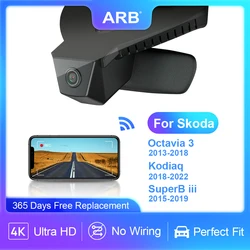 Dash Camera for Skoda Octavia 3 2013-2018/Kodiaq 2018-2023/SuperB iii 2015-2019, ARB 4K OEM Style Car DVR For Skoda, APP Control