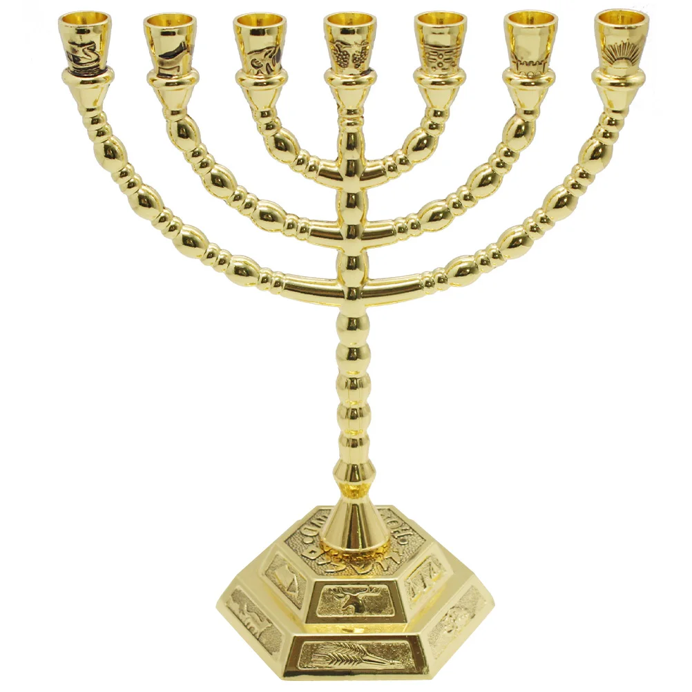 

Decorations Simple Candlestick Holders Desktop Party Hanukkah Metal Ornament Jewish