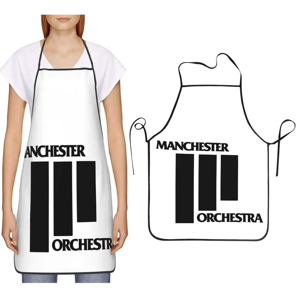 

Фартуки Manchester Orchestra для шеф-повара, приготовления пищи, выпечки, Tablier, водонепроницаемый нагрудник, кухонный сарафан для чистки для женщин и мужчин, живопись