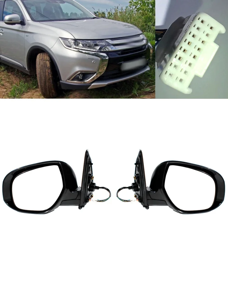 Zestaw lusterek do Mitsubishi Outlander MK3 GF 2013 2014 2016 2017 2018 2019 2020 1 para 9 pinów podgrzewana składana — zdjęcie 2