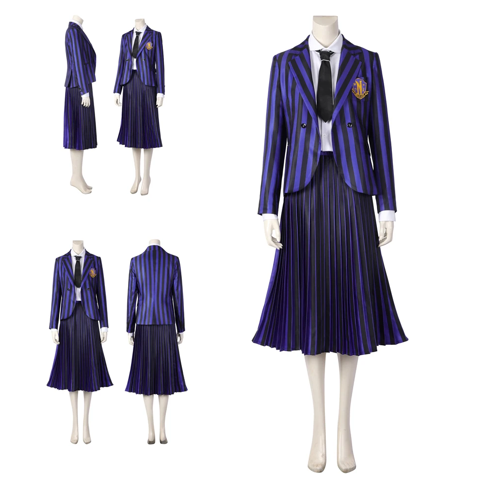 

Nilo College Enid Sinclair Biancaba Role Playing Costume Halloween Carnival Women Nevermore College School Uniform Set